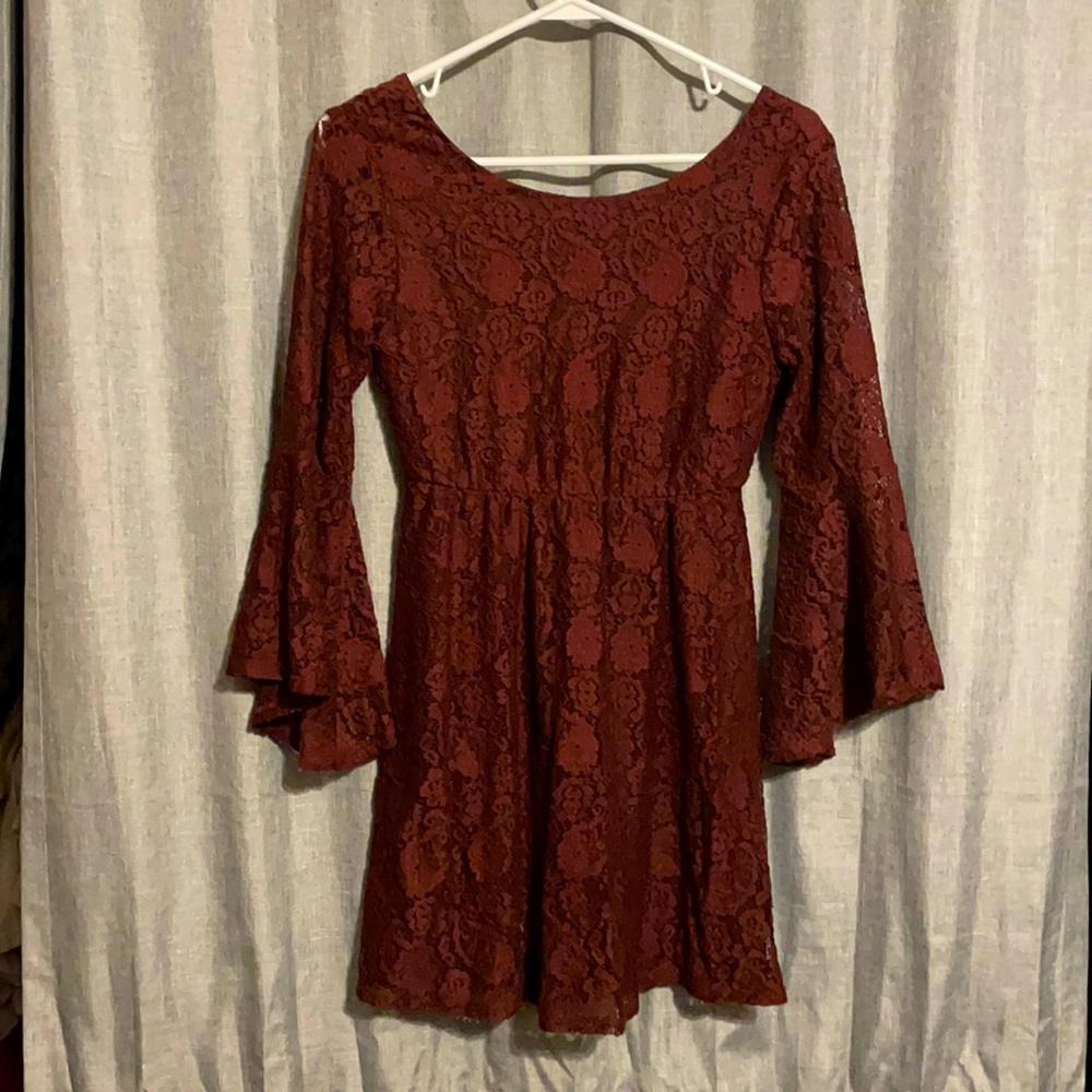Maroon Lace Dress